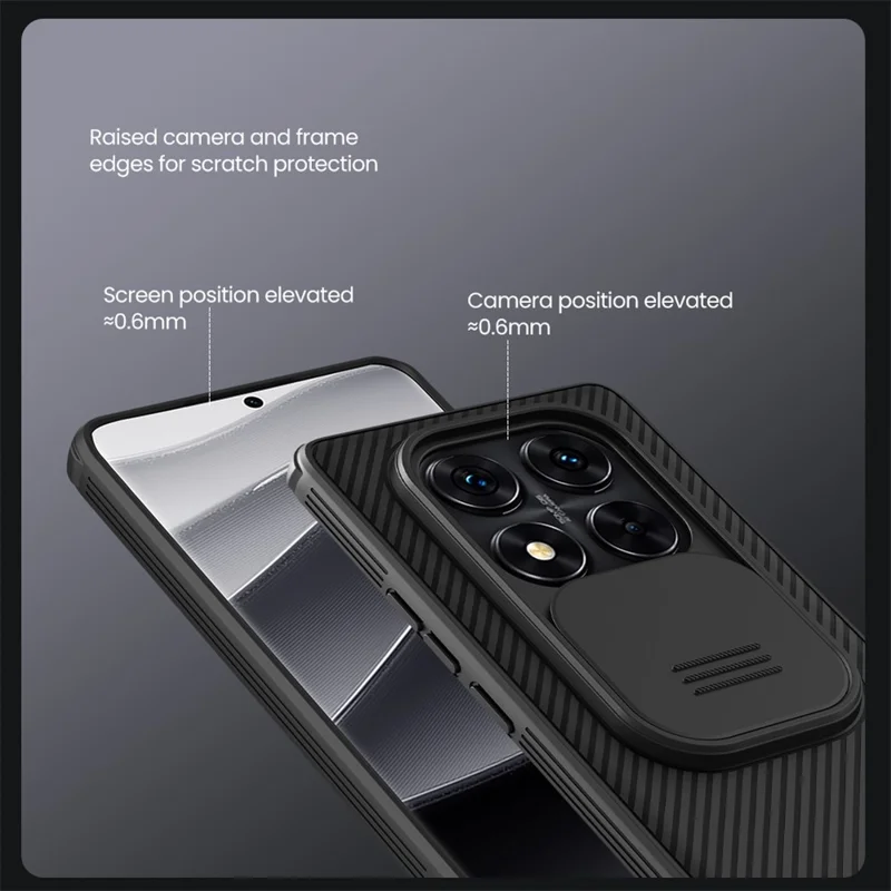 NILLKIN Camshield Pro Series for Xiaomi Redmi Note 14 Pro 5G / Poco X7 5G Case PC+TPU Slide Camera Lid Phone Cover - Green