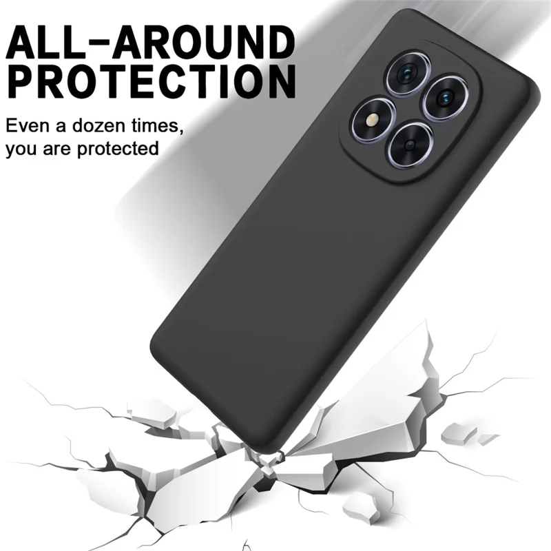 For Xiaomi Redmi Note 14 Pro+ 5G Case Liquid Silicone Anti-Scratch Phone Cover with Hand Strap - Black