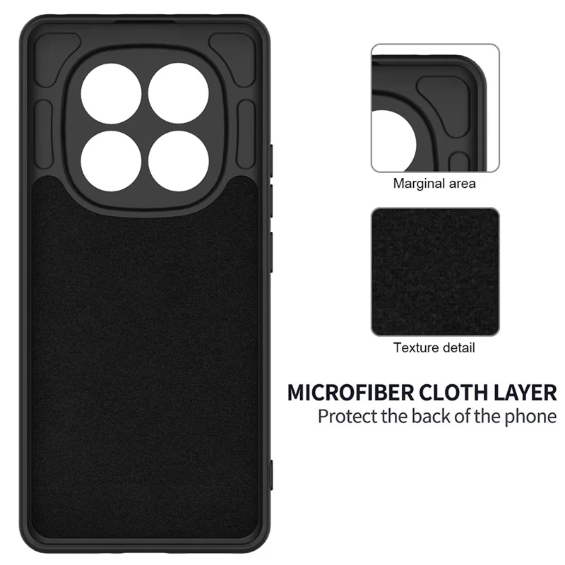 For Xiaomi Redmi Note 14 Pro+ 5G Case Liquid Silicone Anti-Scratch Phone Cover with Hand Strap - Black