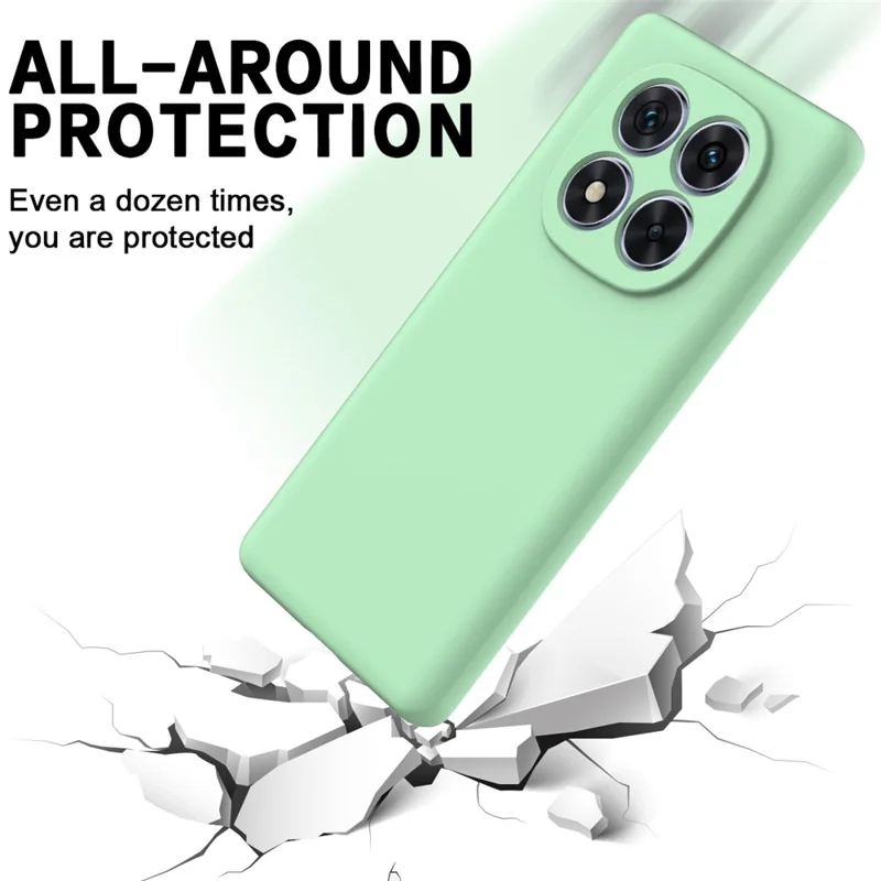 For Xiaomi Redmi Note 14 Pro+ 5G Case Liquid Silicone Anti-Scratch Phone Cover with Hand Strap - Green