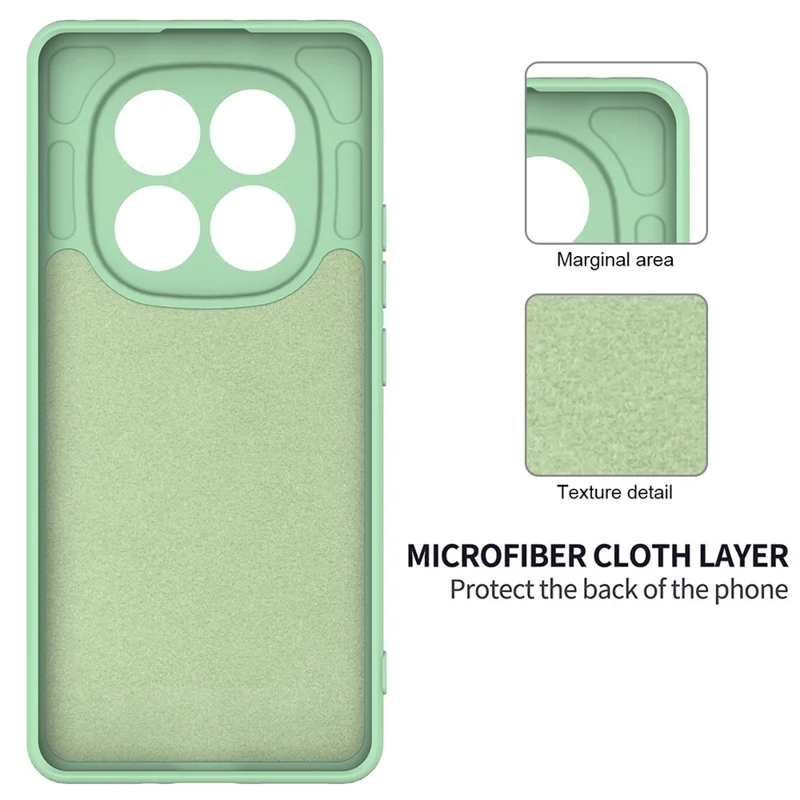 For Xiaomi Redmi Note 14 Pro+ 5G Case Liquid Silicone Anti-Scratch Phone Cover with Hand Strap - Green