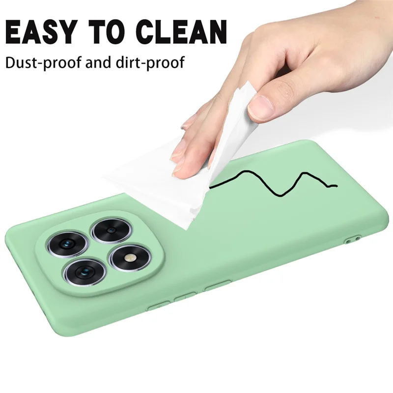 For Xiaomi Redmi Note 14 Pro+ 5G Case Liquid Silicone Anti-Scratch Phone Cover with Hand Strap - Green