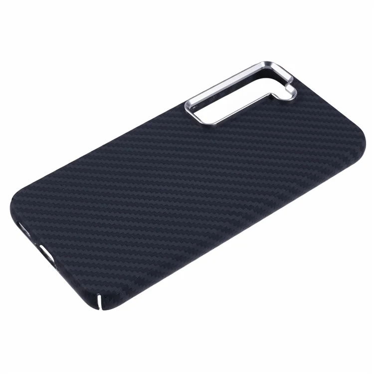 For Samsung Galaxy S23 Case Compatible with MagSafe Carbon Fiber Texture Water-Transfer PC Phone Cover - Black