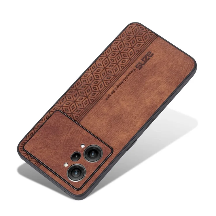 AZNS Pour Oppo K10 Pro 5G Pattern Imprimé Carie de Téléphone Portable Anti-drop en Cuir PU Revêtu de TPU - Brun