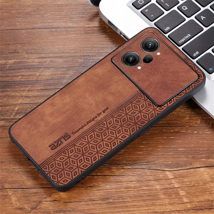AZNS Pour Oppo K10 Pro 5G Pattern Imprimé Carie de Téléphone Portable Anti-drop en Cuir PU Revêtu de TPU - Brun