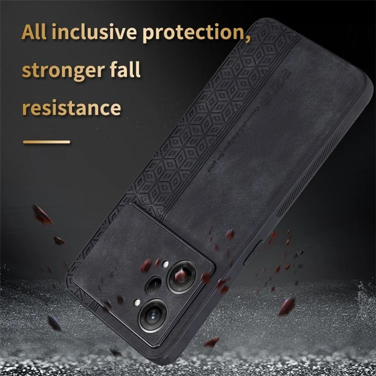 AZNS Pour Oppo K10 Pro 5G Pattern Imprimé Carie de Téléphone Portable Anti-drop en Cuir PU Revêtu de TPU - Brun