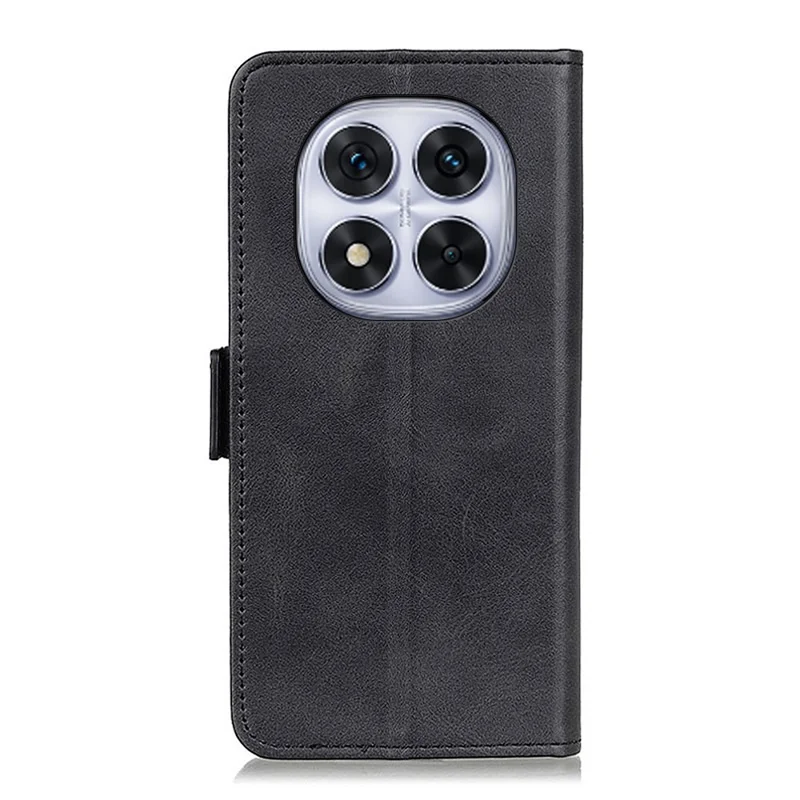 For Xiaomi Redmi Note 14 Pro 5G / Poco X7 5G Case Stand Cowhide Texture PU Leather Phone Cover - Black