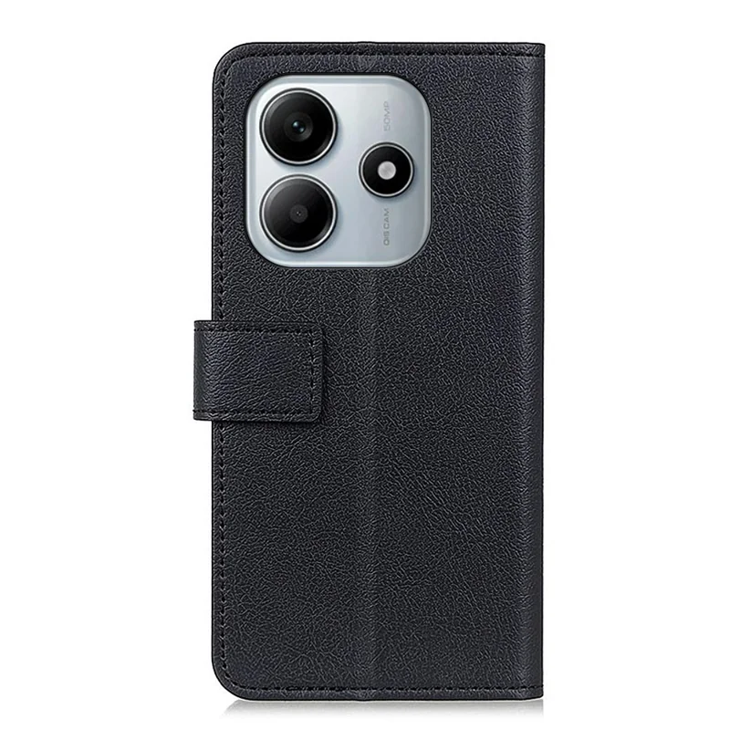 For Xiaomi Redmi Note 14 4G (163.25mm) Case PU Leather Stand Wallet Phone Cover - Black