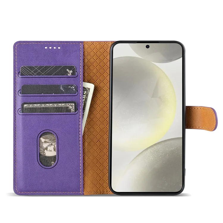 N.BEKUS CSJ-001 Custodia a portafoglio in pelle PU per Samsung Galaxy S25 - Viola
