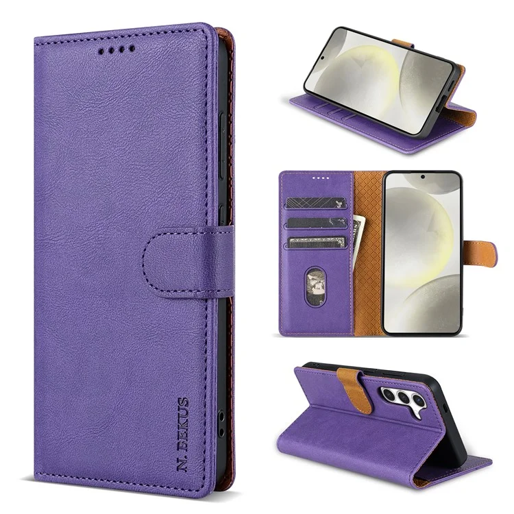 N.BEKUS CSJ-001 Custodia a portafoglio in pelle PU per Samsung Galaxy S25 - Viola