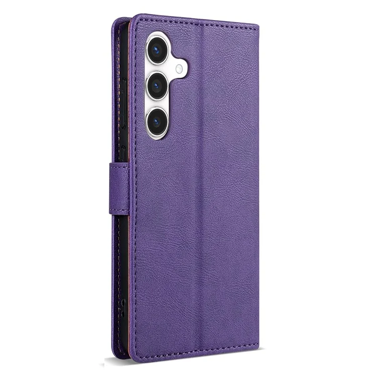 N.BEKUS CSJ-001 For Samsung Galaxy S25+ Stand Case PU Leather Wallet Phone Cover - Purple