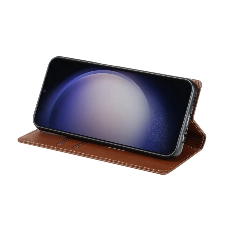 For Samsung Galaxy S25+ Wallet Case med magnetlukning PU-læder telefonbeskyttelse - Brun