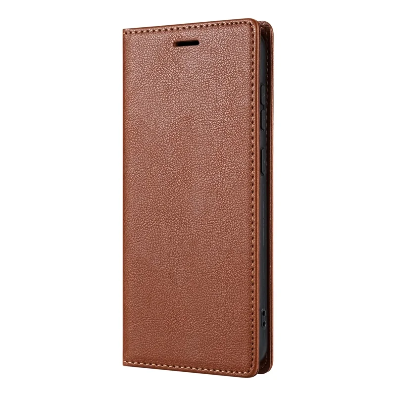 For Samsung Galaxy S25+ Wallet Case med magnetlukning PU-læder telefonbeskyttelse - Brun