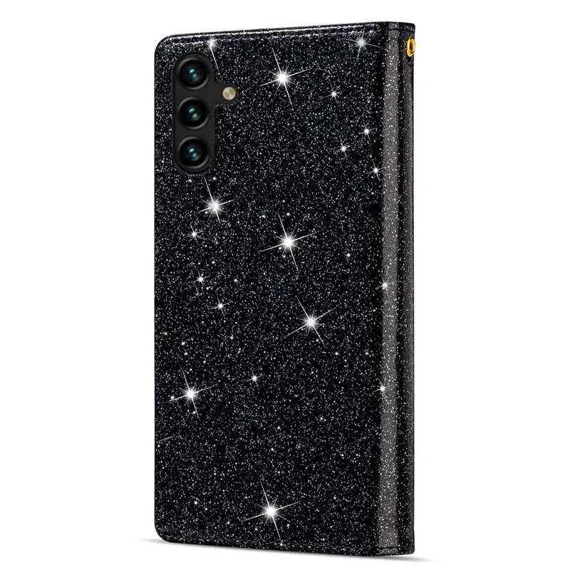 For Samsung Galaxy A16 5G  /  4G Case Starry Sky Carving Leather Wallet Phone Cover - Black