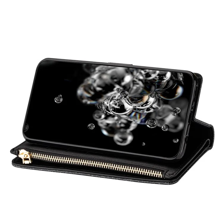 Capa para Samsung Galaxy S24 FE Carving Starry Sky Leather Wallet Phone - Preta