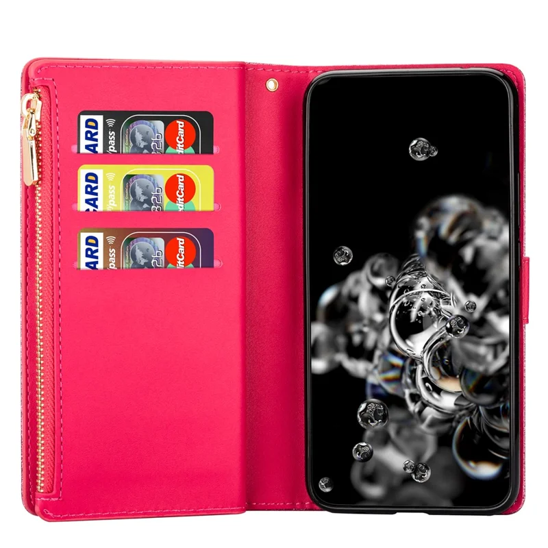 Custodia per Samsung Galaxy S25+ Cielo stellato Intaglio in pelle Custodia per telefono - Rosa