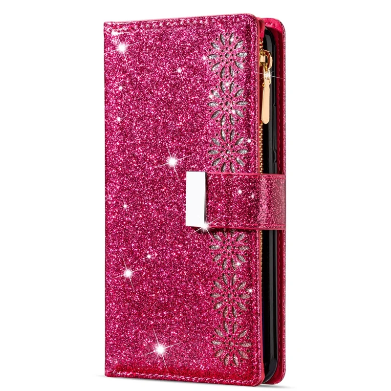 Custodia per Samsung Galaxy S25+ Cielo stellato Intaglio in pelle Custodia per telefono - Rosa