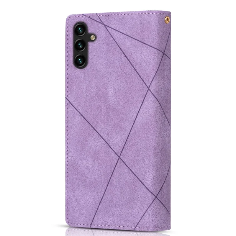 For Samsung Galaxy S24 FE Wallet Case Color Splicing Leather Phone Cover with Stand - Purple