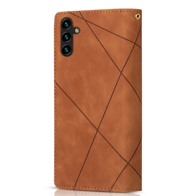For Samsung Galaxy S25+ Wallet Case Color Splicing Leather Phone Cover with Stand - Braun