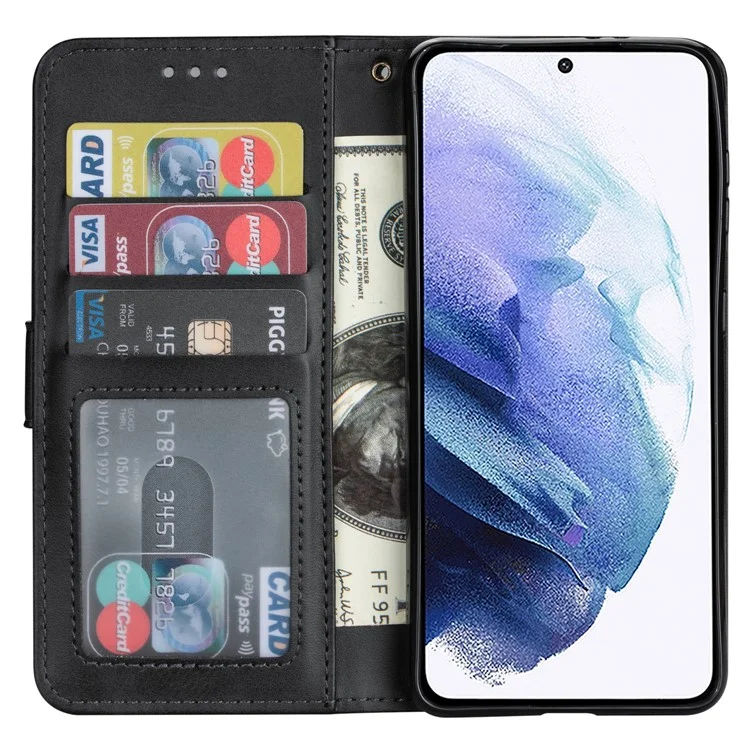 Für Samsung Galaxy A16 4G / 5G Hülle Anti-Kratzer Reißverschluss-Geldbörse Leder-Handyhülle - Schwarz