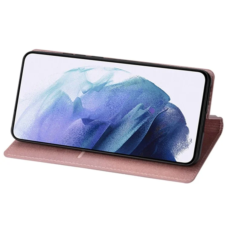 Für Samsung Galaxy A16 5G / 4G Hülle Glitzerndes PU-Leder + TPU-Kartenschlitz Handyhülle - Roségold