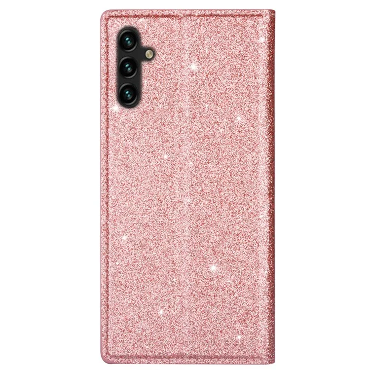 Für Samsung Galaxy A16 5G / 4G Hülle Glitzerndes PU-Leder + TPU-Kartenschlitz Handyhülle - Roségold