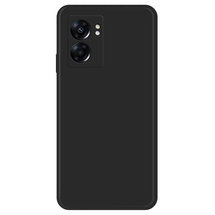Para Oppo A57 (2022) 5G / A77 5G Capa de telefone celular à prova de choque com revestimento de microfibra e borda reta - Preto