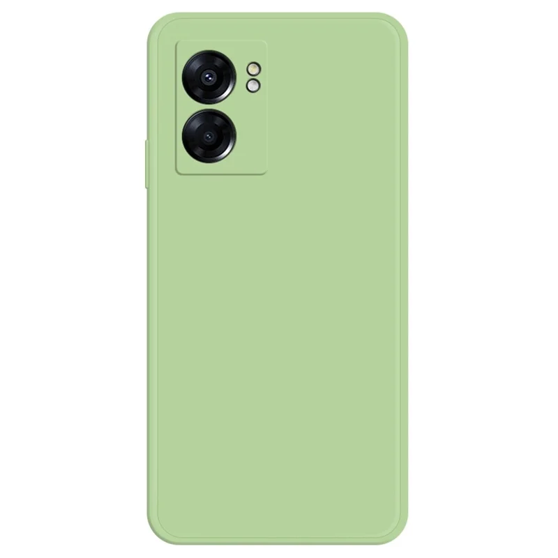 For Oppo A57 (2022) 5G / A77 5G Bump Proof Rubberized TPU Phone Case with Microfiber Lining Straight Edge Cell Phone Back Cover - Green