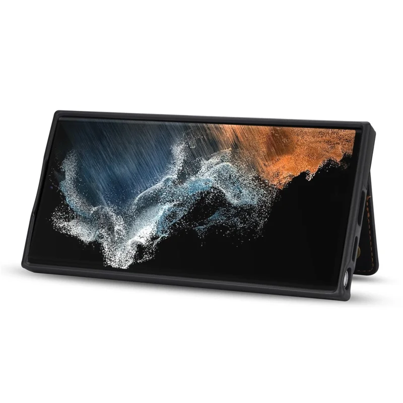 Voor Samsung Galaxy S25 Ultra Hoesje met Ritsvak Portemonnee Standaard Telefoonbeschermer - Zwart