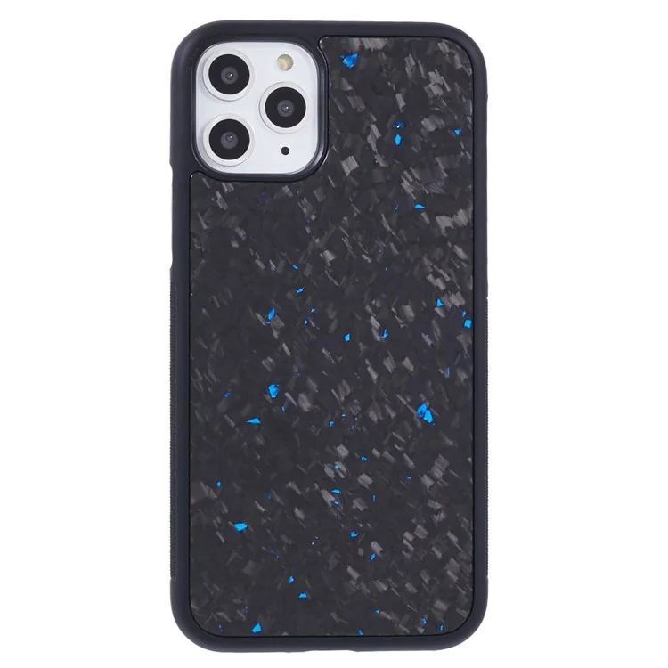 For iPhone 11 Pro Magnetic Case Forged Texture Aramid Fiber+TPU Anti-Slip Phone Cover - Blue