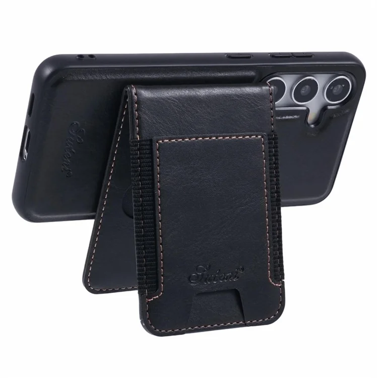 SUTENI H17 For Samsung Galaxy S24+ Case Compatible with MagSafe Card Holder Kickstand Phone Cover - Black