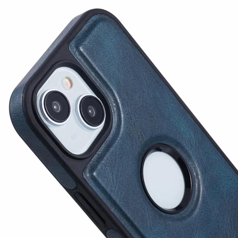 SUTENI G2 For iPhone 15 Plus Magnetic Case Leather Phone Back Cover Waxy Texture Kickstand - Blue