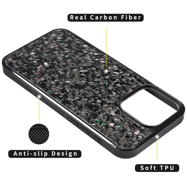 For iPhone 14 Pro Magnetic Case Forged Texture Aramid Fiber+TPU Anti-Slip Phone Cover - Green