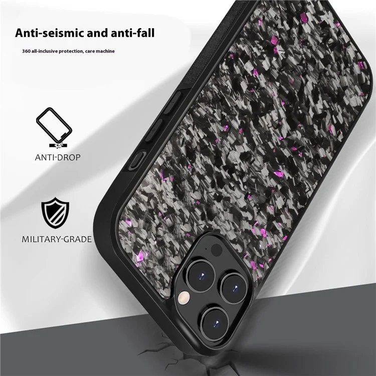 For iPhone 14 Pro Magnetic Case Forged Texture Aramid Fiber+TPU Anti-Slip Phone Cover - Green