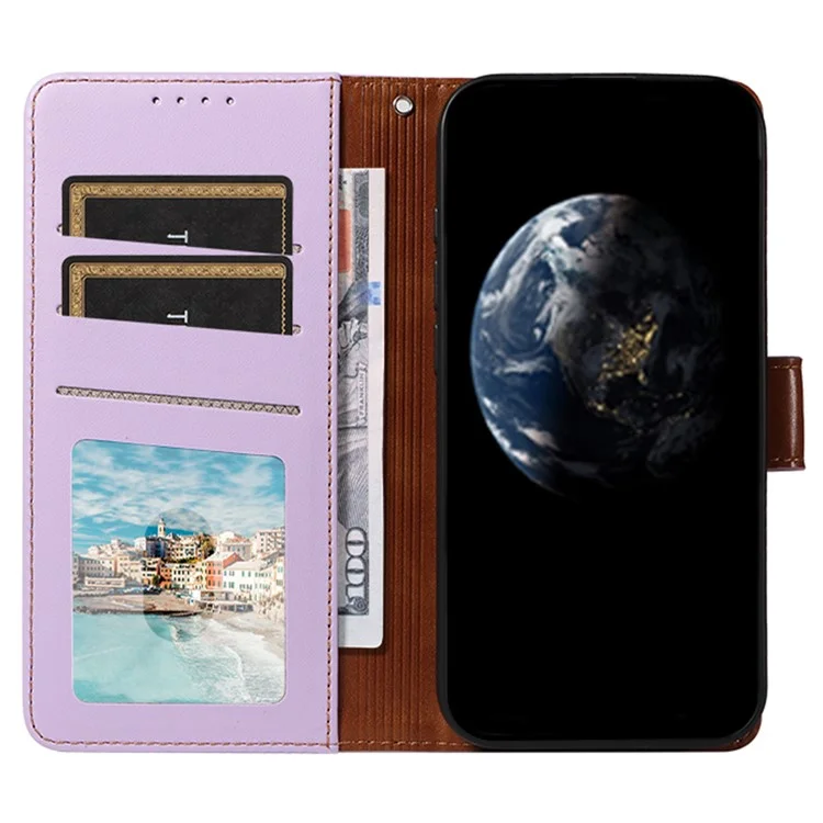 Para Samsung Galaxy A16 4G / 5G Funda RFID Blocking Cartera de Piel sintética Flip Phone Cover con Correa para la Muñeca - Lavanda Púrpura
