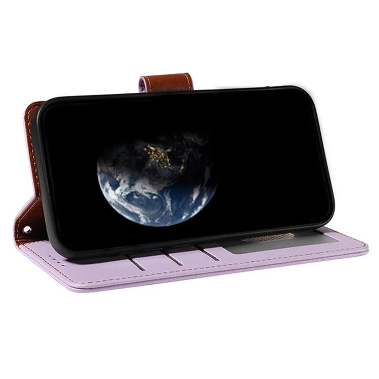 Para Samsung Galaxy A16 4G / 5G Funda RFID Blocking Cartera de Piel sintética Flip Phone Cover con Correa para la Muñeca - Lavanda Púrpura