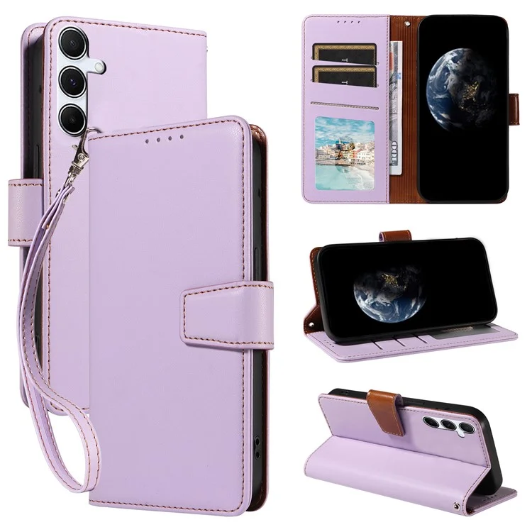 For Samsung Galaxy A35 5G Case RFID Blocking PU Leather Wallet Flip Phone Cover with Wrist Strap - Lavender Purple

Für Samsung Galaxy A35 5G Hülle RFID-blockierendes PU-Leder-Geldbörsen-Flip-Handyhülle mit Handgelenkband - Lavendelpurpur