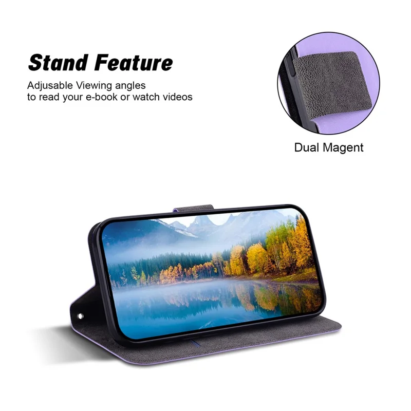 For Motorola Moto G35 5G Case Ultra-Thin PU Leather + TPU Phone Cover with Card Slot - Purple