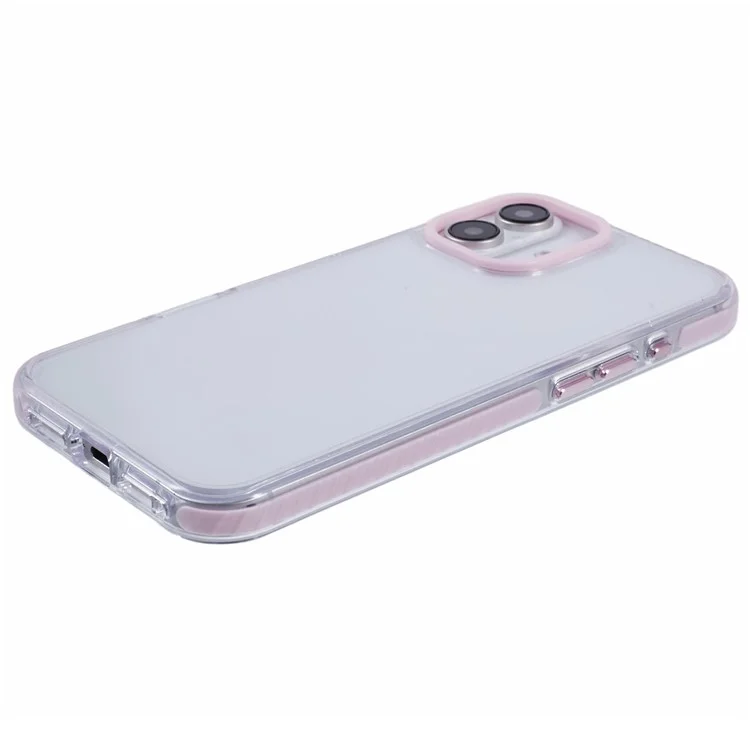 For iPhone 16 Clear Case TPU+PC Shockproof Phone Back Cover - Pink