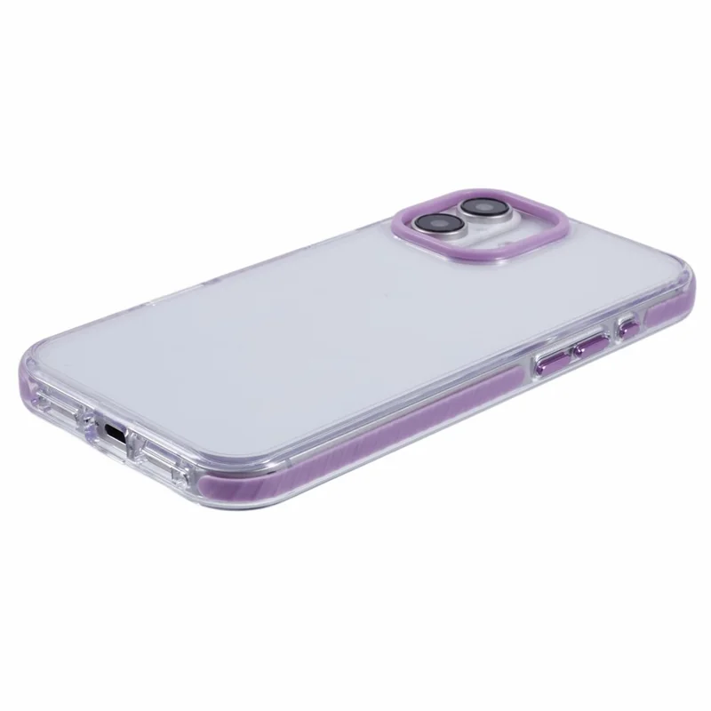 For iPhone 16 Clear Case TPU+PC Shockproof Phone Back Cover - Purple