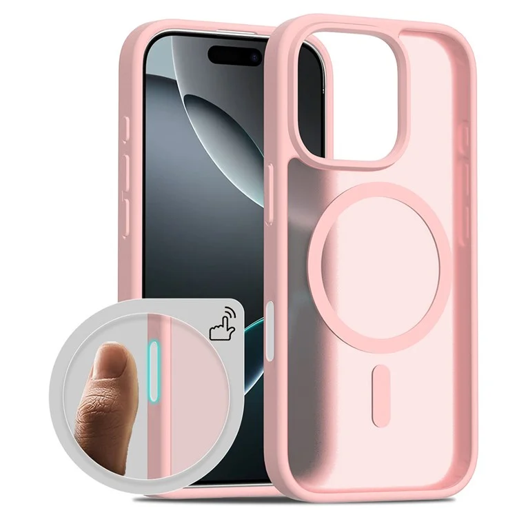 Bulk Purchasing For iPhone 16 Pro Max Case Compatible with MagSafe Independent Camera Button PC+TPU Cover - Pink