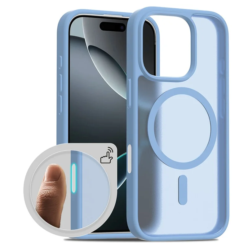 Bulk Purchasing For iPhone 16 Pro Max Case Compatible with MagSafe Independent Camera Button PC+TPU Cover - Blue