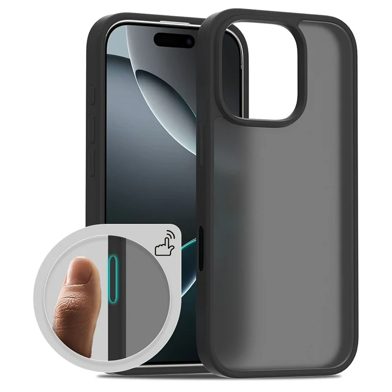 Bulk Purchasing For iPhone 16 Pro Case Skin-Touch TPU+PC Matte Phone Cover with Camera Control Button - Black