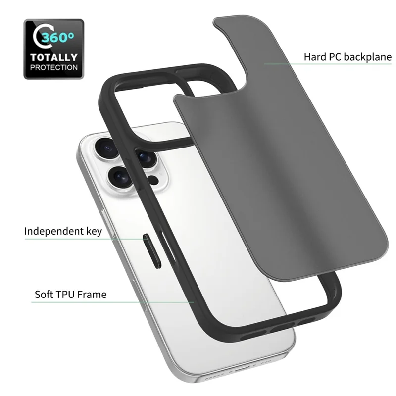 Bulk Purchasing For iPhone 16 Pro Case Skin-Touch TPU+PC Matte Phone Cover with Camera Control Button - Blue