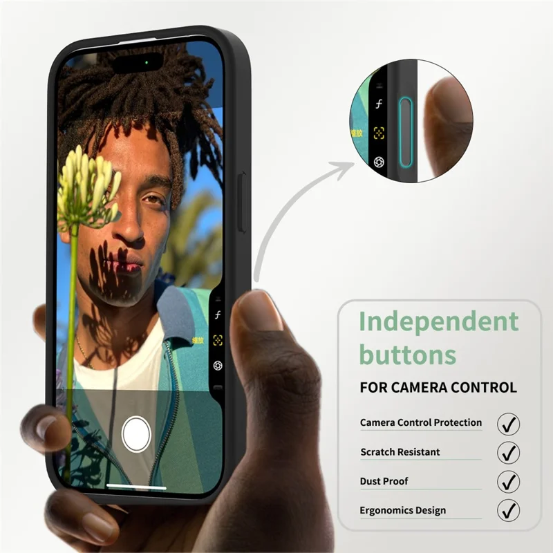 Bulk Purchasing For iPhone 16 Pro Case Skin-Touch TPU+PC Matte Phone Cover with Camera Control Button - Blue