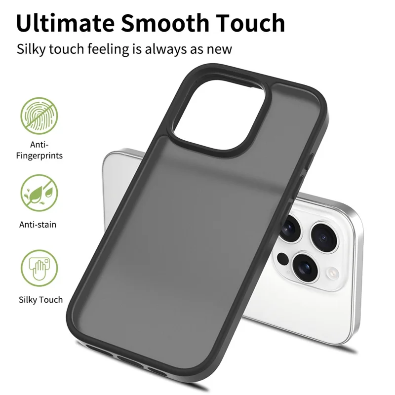 Bulk Purchasing For iPhone 16 Pro Max Case Skin-Touch TPU+PC Matte Phone Cover with Camera Control Button - Coffee