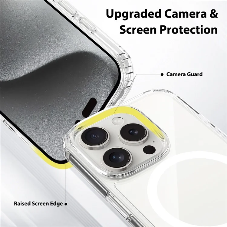 Acquista all'ingrosso per iPhone 16 Pro Cover compatibile con MagSafe TPU+PC Custodia per telefono con pulsante di controllo della fotocamera - Trasparente