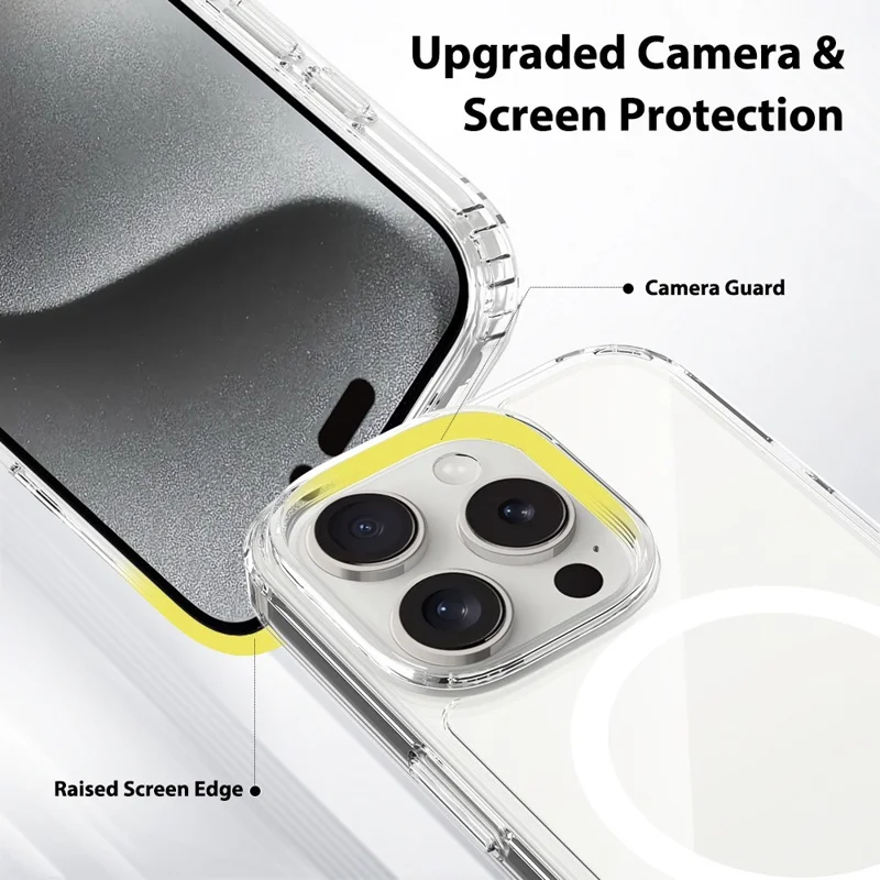 Bulk Purchasing For iPhone 16 Pro Case Compatible with MagSafe TPU+PC Phone Cover with Camera Control Button - Transparent Pink