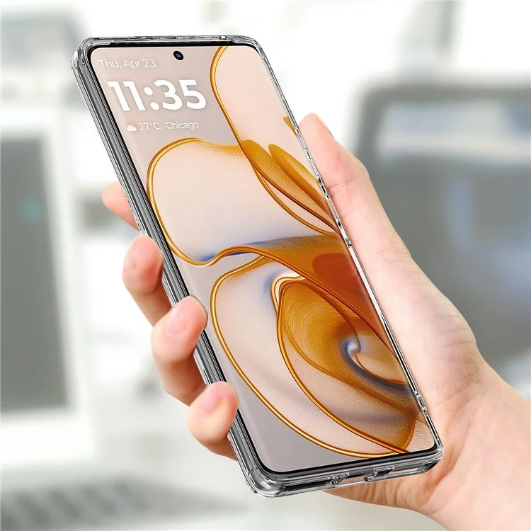 Coque transparente pour Motorola Edge 50 Neo 5G en TPU + acrylique avec support magnétique compatible avec MagSafe