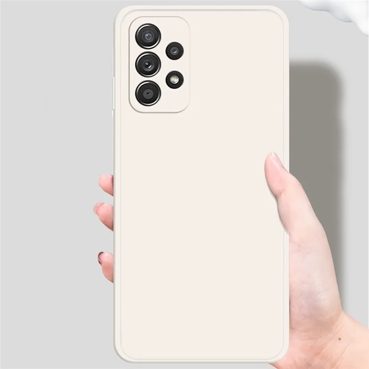 Pour Samsung Galaxy A52 4G / 5G / A52s 5G Coque de protection pour smartphone résistante aux chocs, revêtement en TPU texturé et doublure en microfibre - Beige